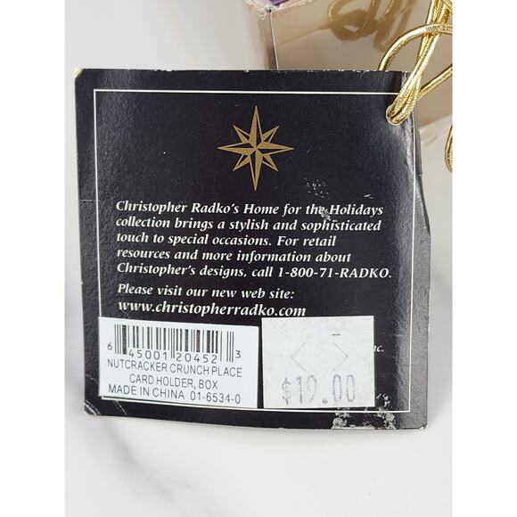Christopher Radko Nutcracker Crunch Place Card Holder 2 1/4" Resin Holidays x4 - Picture 15 of 16